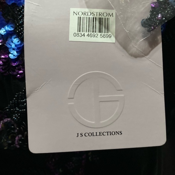 JS Collections Black Sleeveless Cami Multi Beaded Blouson Formal Gown Size 12 - Picture 10 of 10